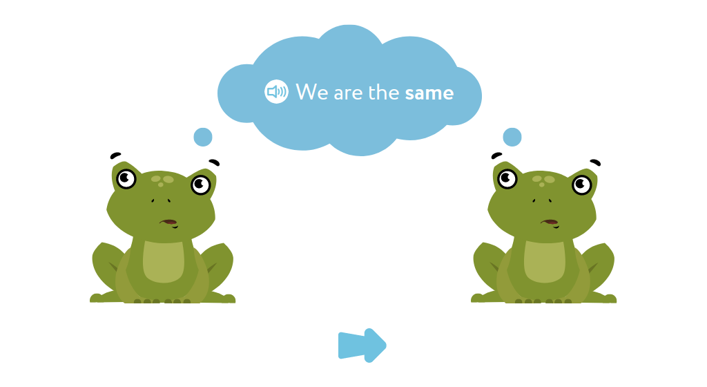 Identify two out of three objects that are different