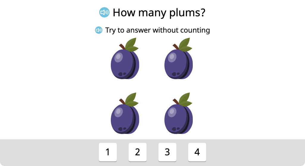 Identify totals of up to 4 identical objects