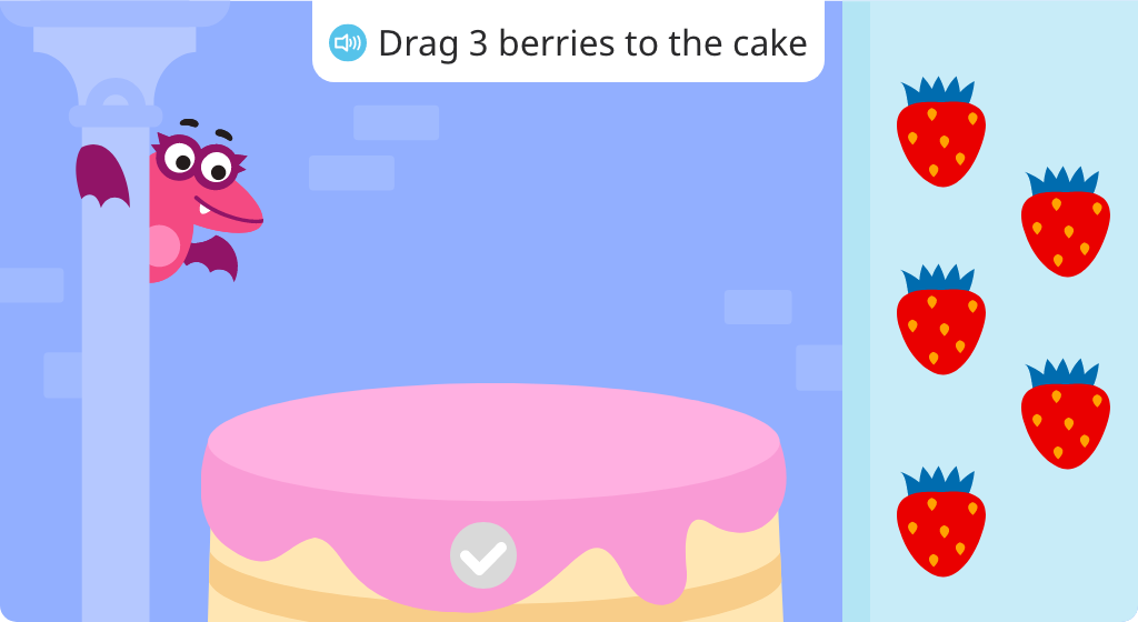 Count concrete objects to show 1-4