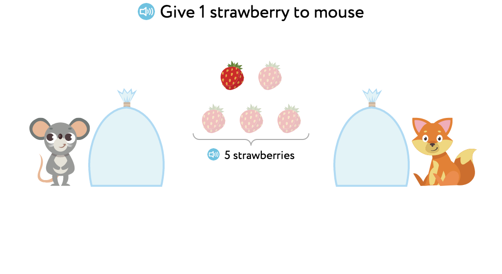 Split a set of 5 objects into two groups in different ways (Part 1)