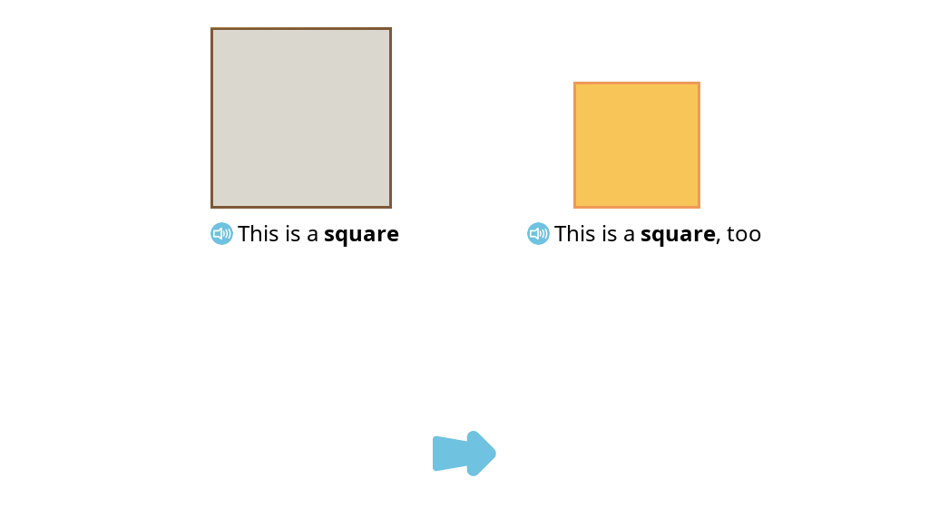 Identify squares from among a set of two-dimensional shapes
