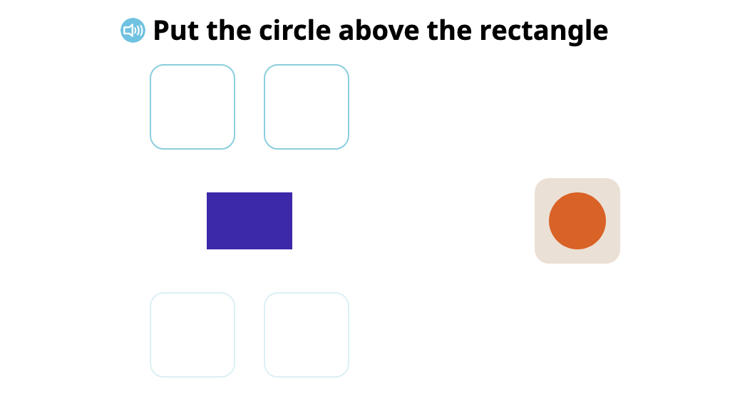 Position a shape above or below another shape as instructed