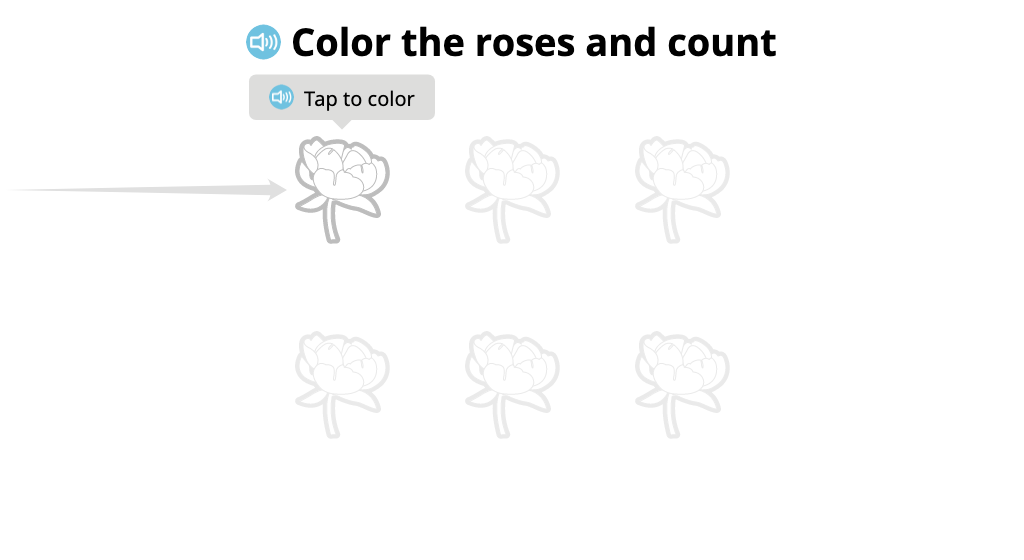 Count identical objects in two rows from left to right, top to bottom