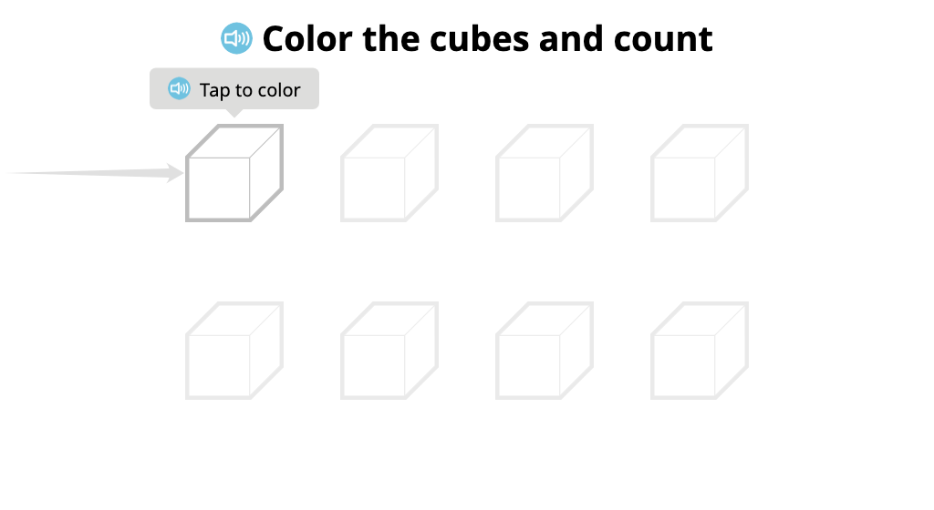 Count identical objects in two rows from left to right, top to bottom