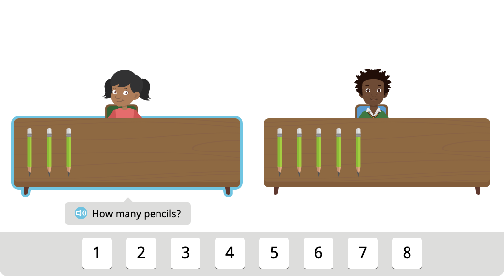 Identify the total of 8 identical objects aligned in two groups