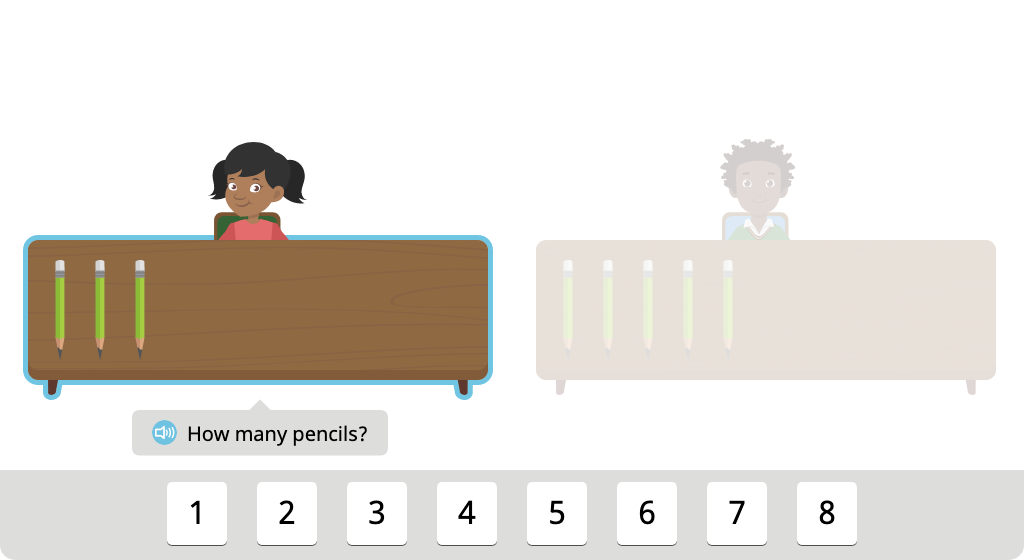 Identify the total of 8 identical objects aligned in two groups