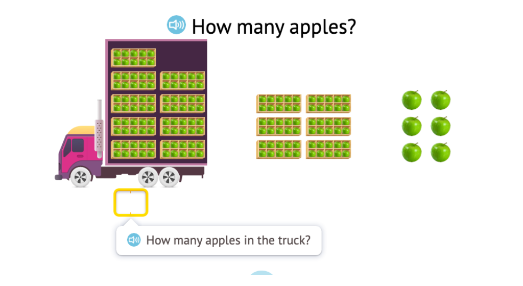 Determine a 3-digit total of objects in ten-frames (aligned)