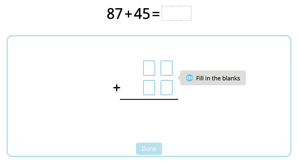 Solve 2-digit column addition with multiple exchanges