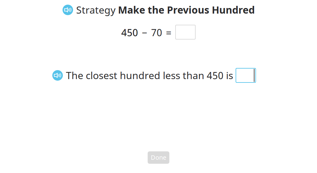 Subtract a 2-digit number from a 3-digit number using the "Make the Previous Hundred" strategy (Part 1)