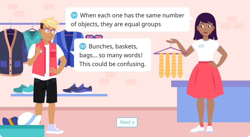 Using sets of real-world objects as models for repetitive addition equations