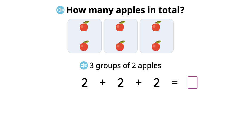 Determine the total number of objects in equal groups