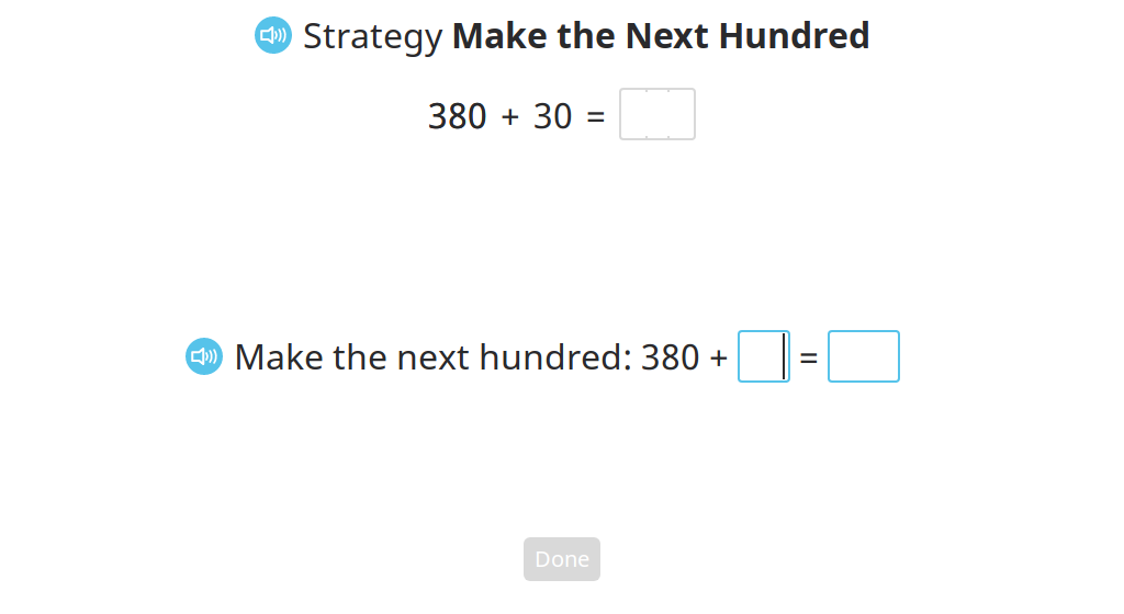 Add a 2-digit number to a 3-digit number using the "Make the Next Hundred" strategy (Part 2)