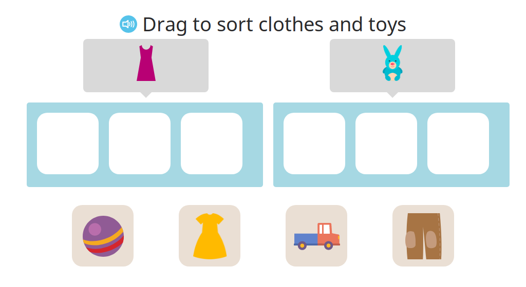 Sort objects into self-determined groups