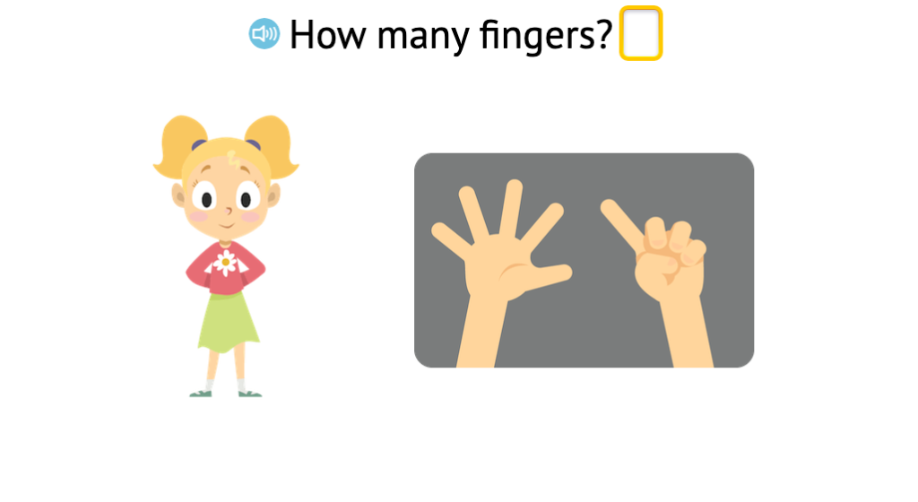 Identify the number of fingers up to 7 displayed on two hands