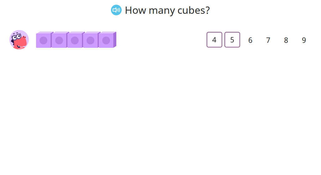 Identify sets of numbered cubes that match a given total of 6 or 7 (Part 1)