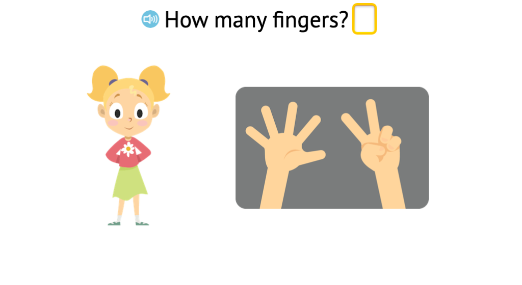 Identify the number of fingers up to 8 displayed on two hands
