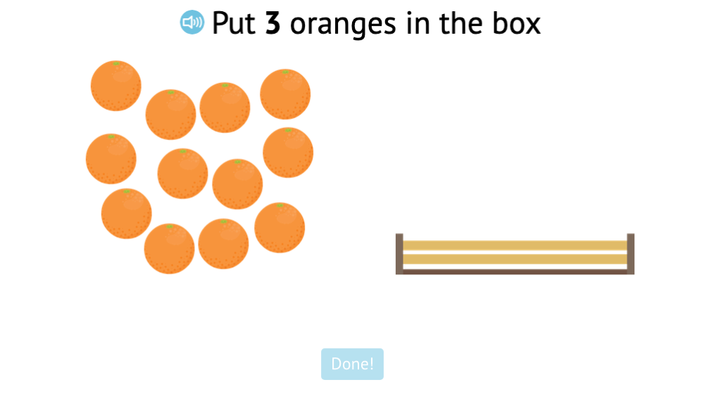 Count out a given number of objects from a larger set