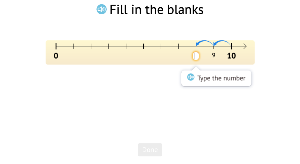 Continue a count sequence on a number line from a given point counting back