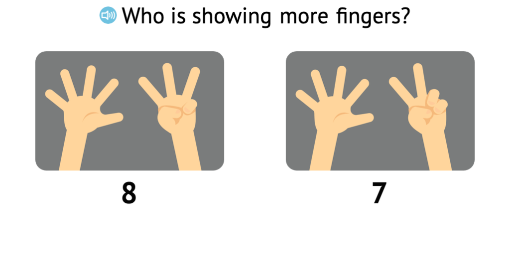 Identify more when comparing two numbers