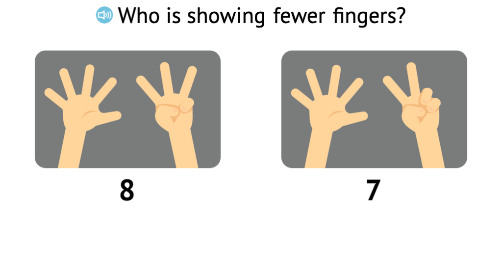 Identify fewer when comparing two numbers