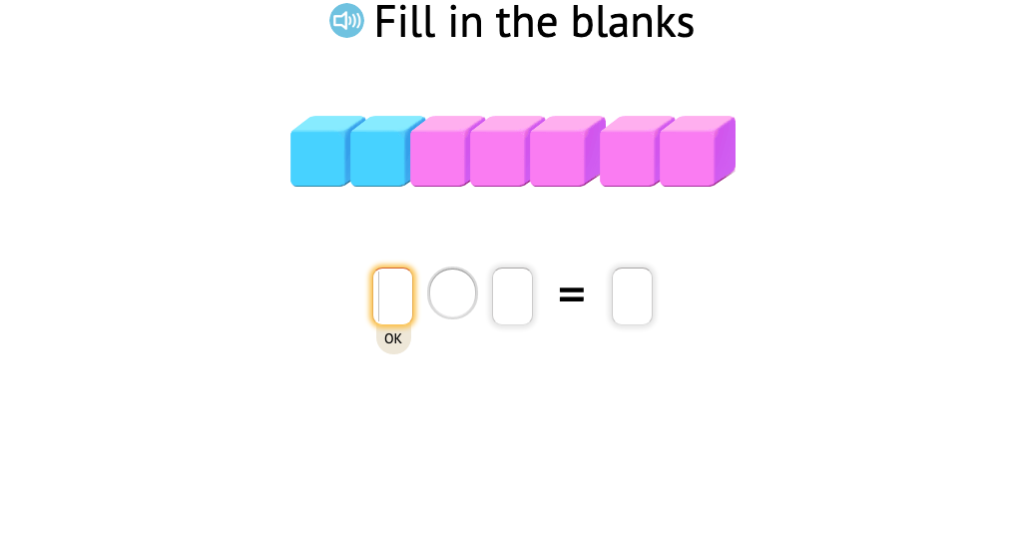 Record +/- scenarios with base-10 blocks as equations within 10