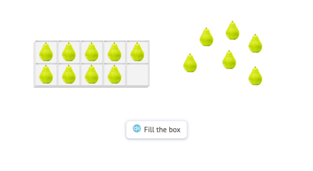 Determine the total number of objects by filling a 10-frame