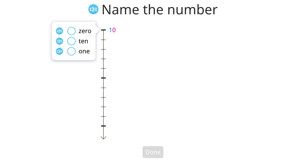 Determine missing numbers in the second ten on a number line and identify their written name