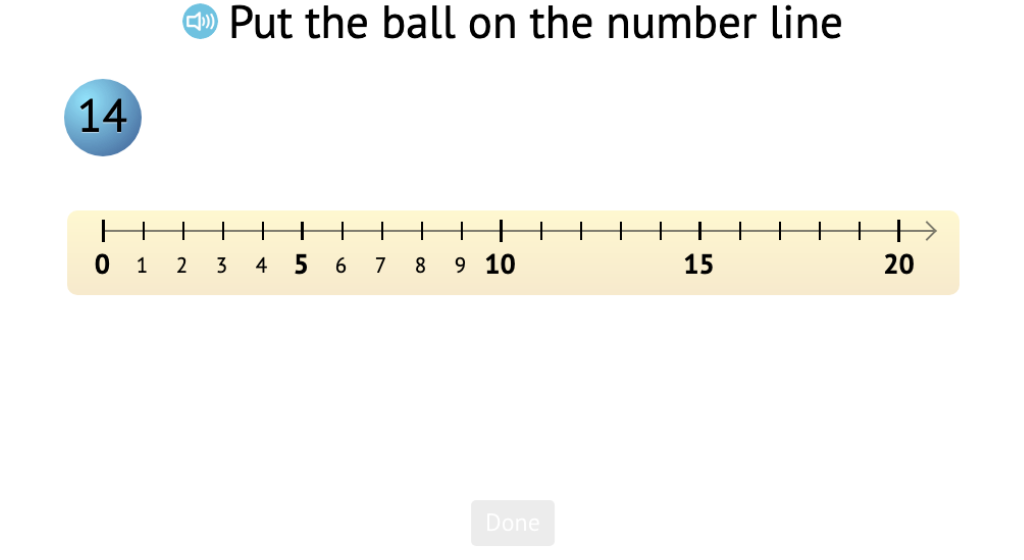 Position numbers to 19 on a number line