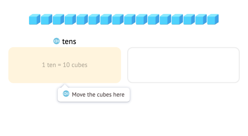 Sort base-10 blocks into tens and ones and determine totals