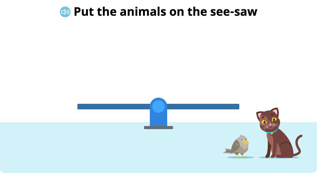 Determine which of two objects on a balance scale is heavier or lighter