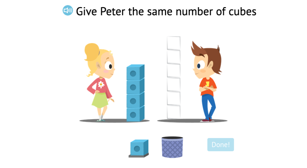Count out the same number of cubes as a given set of cubes