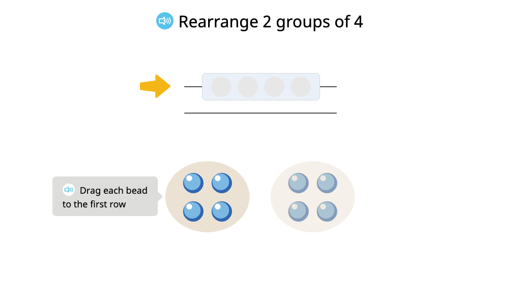 Arrange groups of objects into an array and determine the total