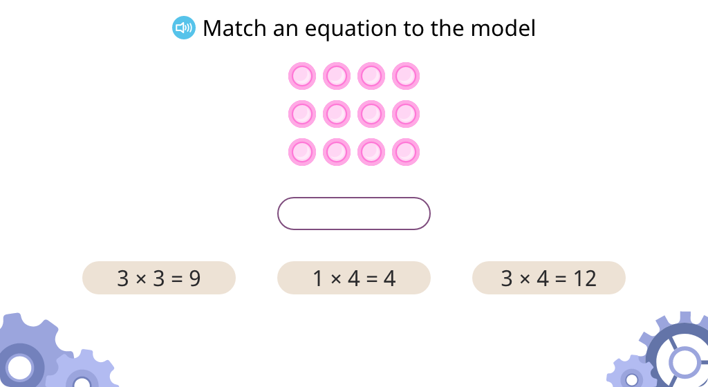 Compose and solve multiplication equations based on an array