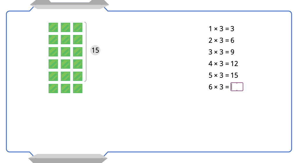 Multiply by 3 with and without an array model (Level 2)