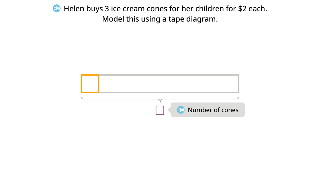 Solve a multiplication word problem using a tape diagram