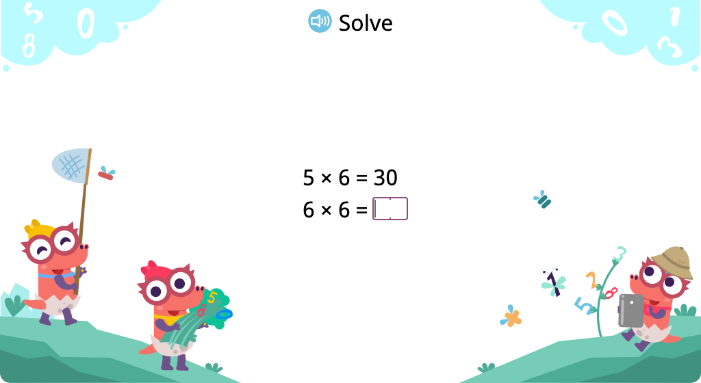 Determine products of 6 in a times table