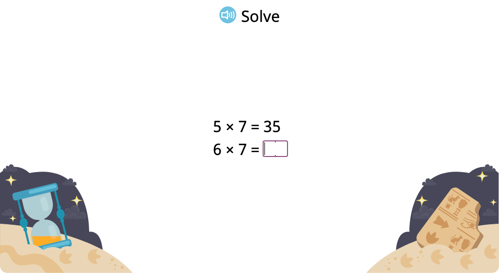 Determine products of 7 in a times table