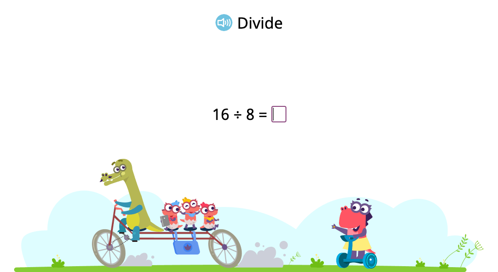 Solve division problems with a divisor of 8 (Level 1)