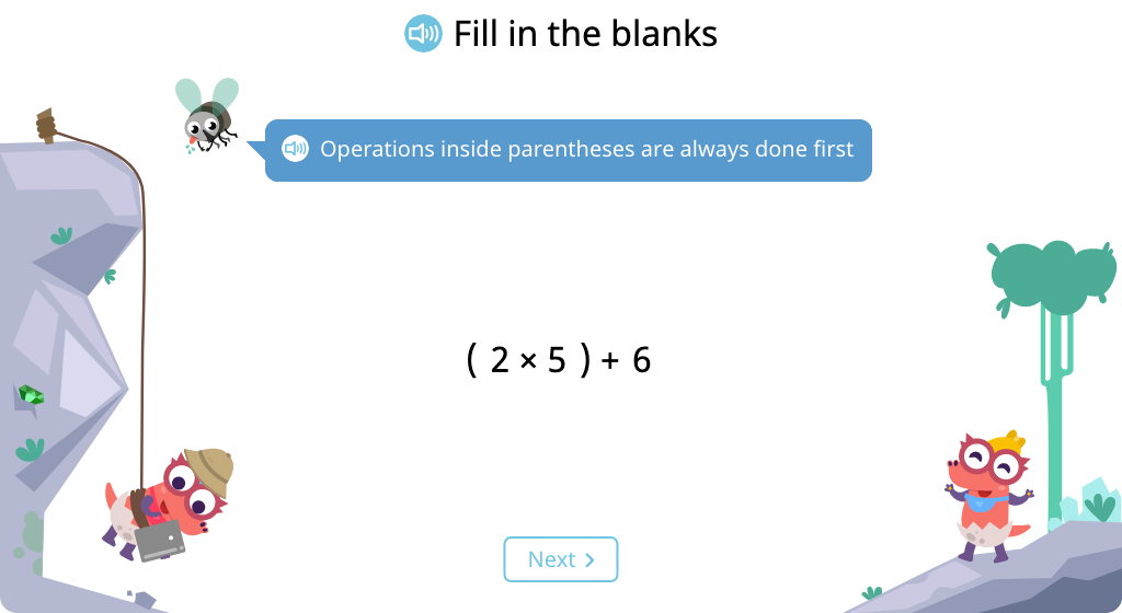 Solve multi-step equations that include parentheses (Level 1)