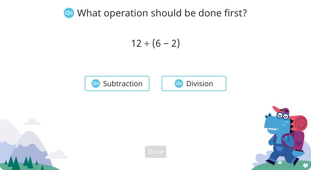 Solve two-operation expressions with parentheses (Level 2)