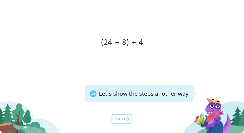 Solve two-operation expressions with parentheses (Level 3)