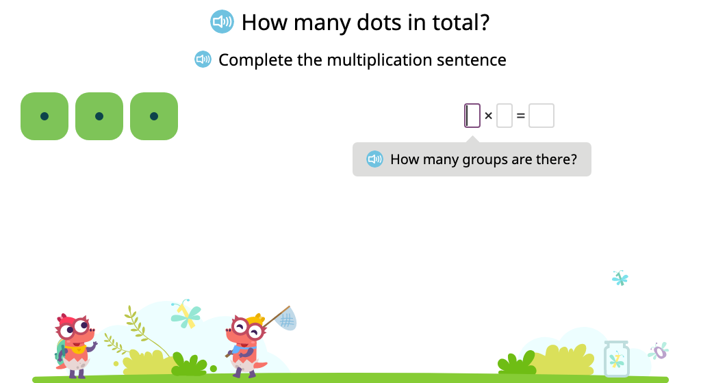 Solve multiplication problems that use 1 as a factor (including n x 1)