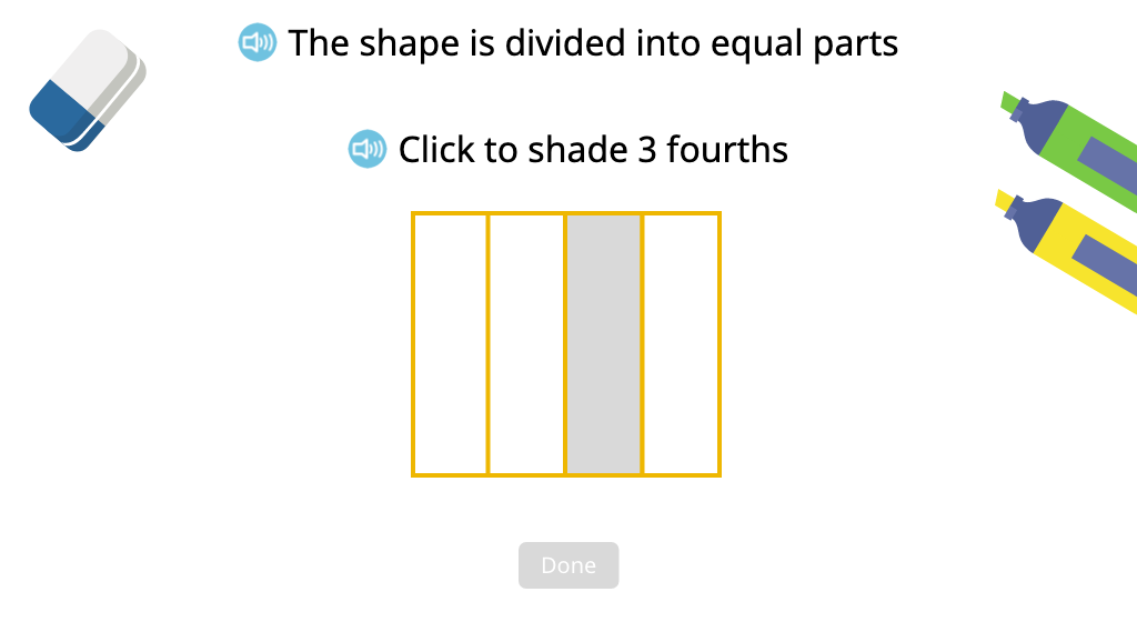 Partition and shade a shape to represent a given portion