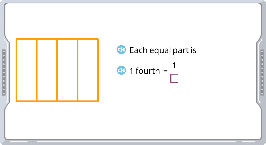 Label part of a figure with a unit fraction written in standard form