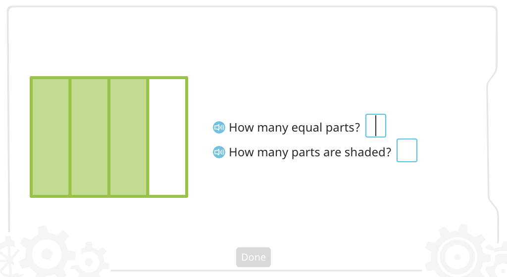 Identify the shaded part of a figure