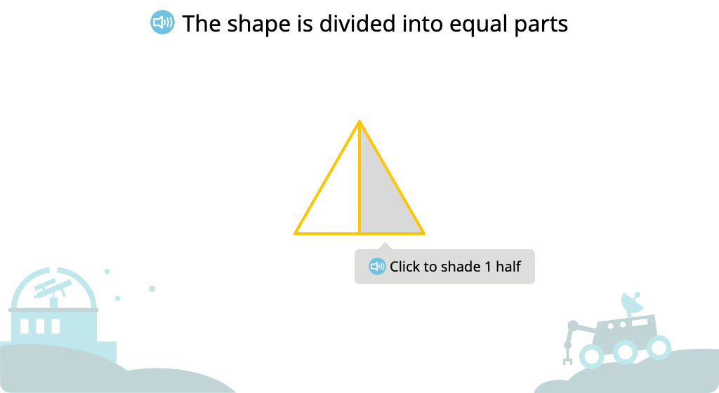 Label shaded and unshaded parts of a figure (Level 1)