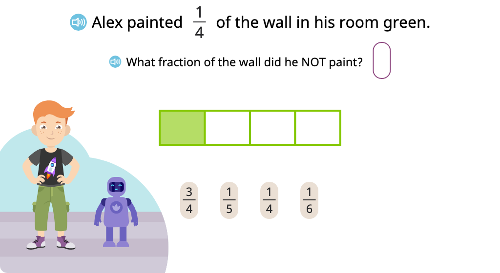 Solve word problems involving complementary fractions