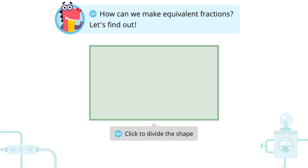 Label two equivalent fractions based on models