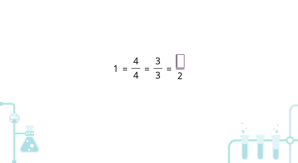 Write whole numbers as fractions (denominator of 1)