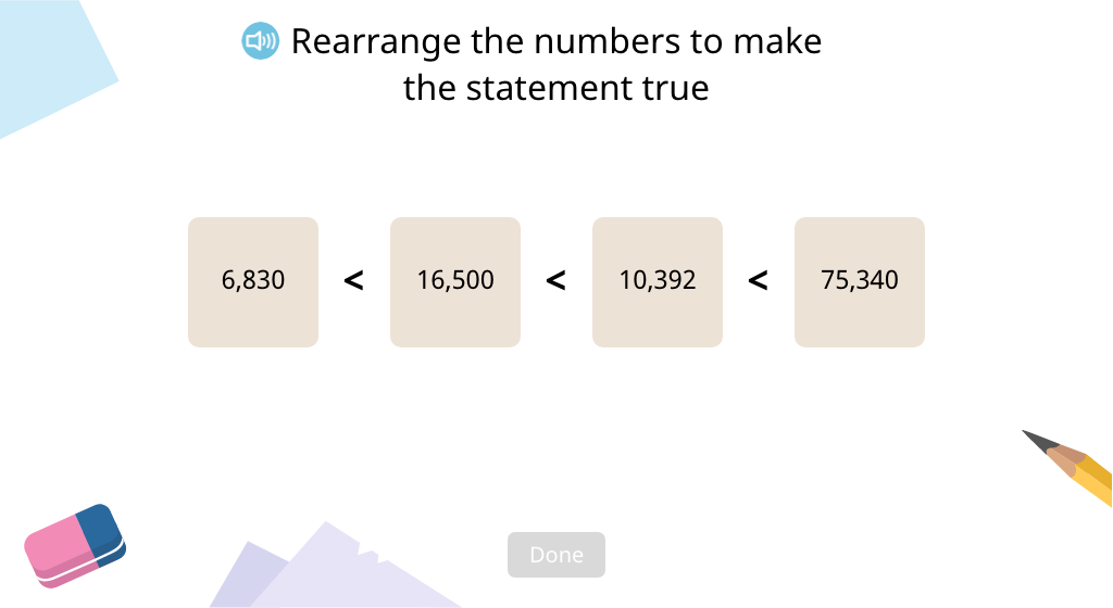 Order numbers in ascending and descending order using < and > (Part 2)